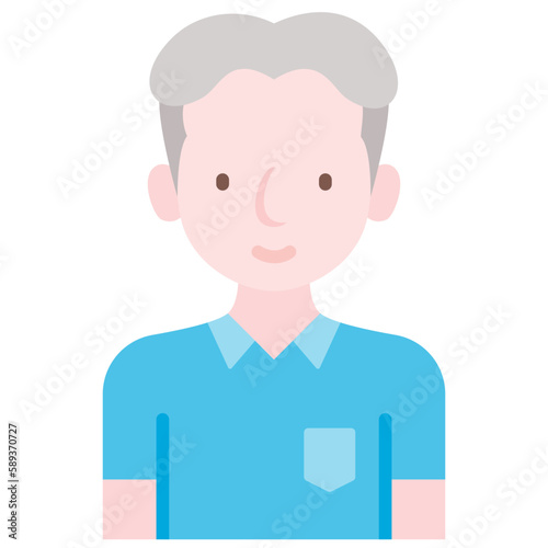 elder male avatar flat icon