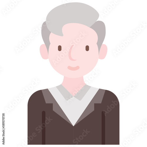 elder male avatar flat icon