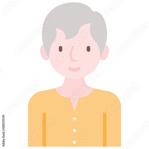 elder male avatar flat icon