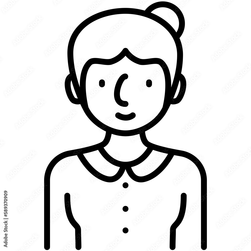 elder female avatar black outline icon elder female avatar black outline icon