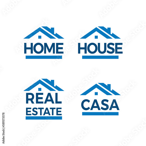 Modern home real estate logo icon template