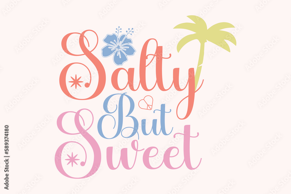 Obraz premium Summer Retro Quote SVG Design, Summer Beach SVG, Summer Design for Shirts