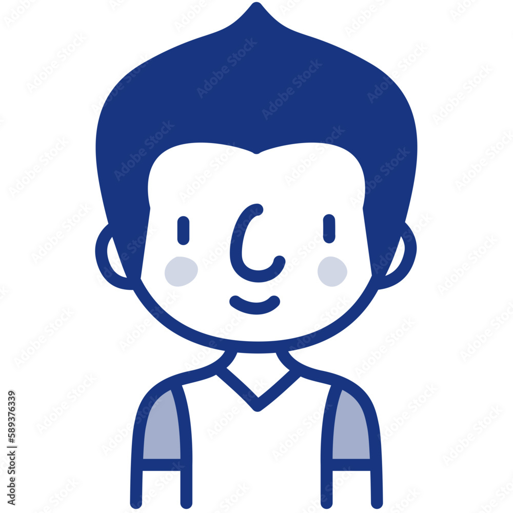 boy avatar blue icon