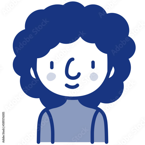 girl avatar blue icon