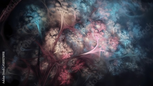 Surreal Neurons and Crystals Background, Made with Generative AI © Mohammad