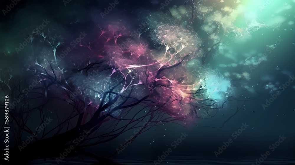 Surreal Neuron Background, Made with Generative AI