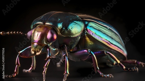 Shining Beetle Photo, Made with Generative AI