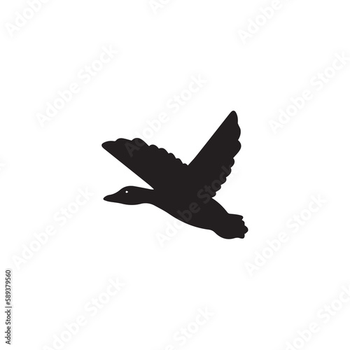 silhouette isolated on white and black wild bird vector silhouette illustration  