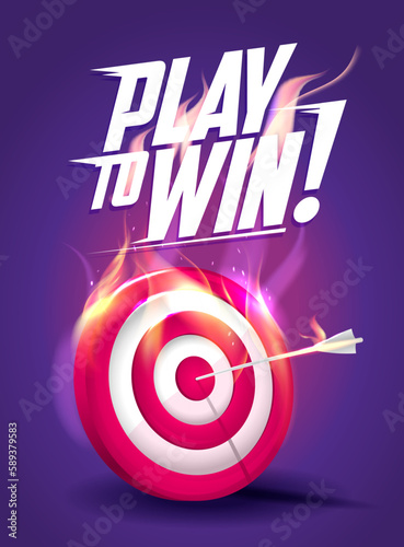 Play to win, vector quote card template