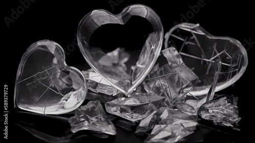 Broken Heart Glass Object Picture  Made with Generative AI