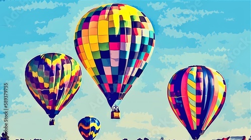 Hot Air Balloon Adventure Background, Made with Generative AI