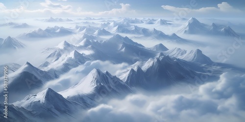Stunning Mountain Range Landscape Background, Made with Generative AI © Mohammad