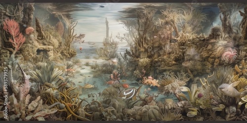 Underwater Scene Background  Made with Generative AI