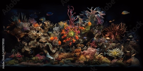 Underwater Scene Background, Made with Generative AI