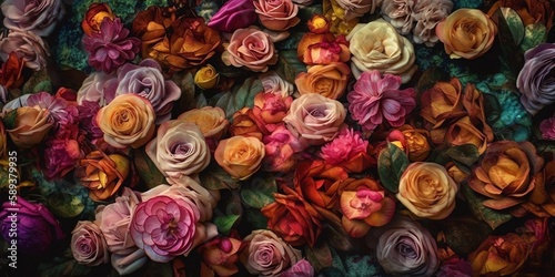 Rose Focused Background, Made with Generative AI