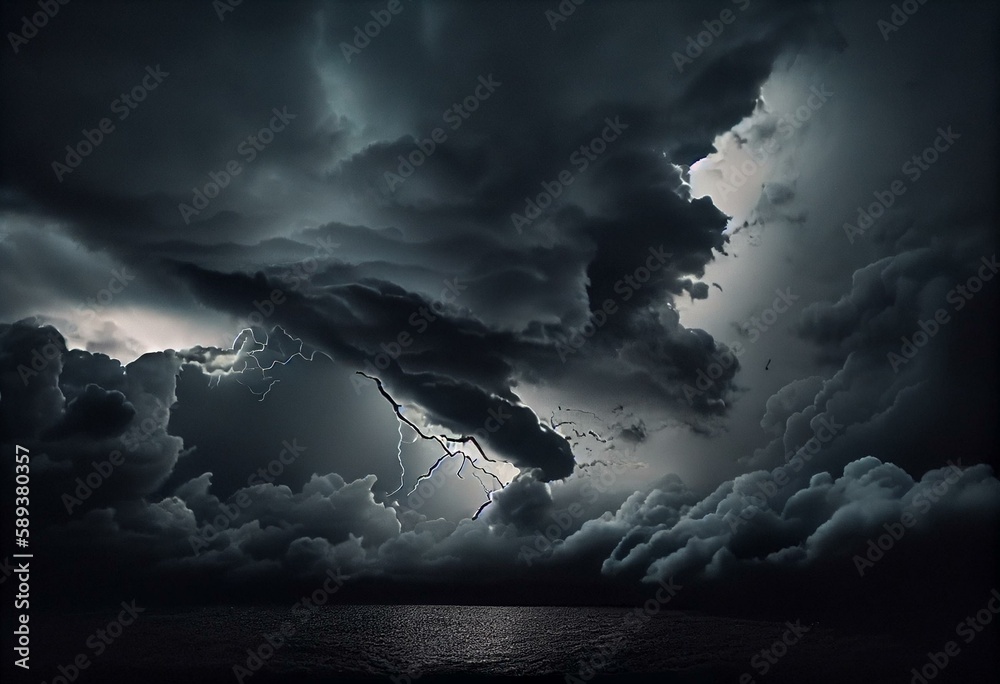 Dramatic dark storm rain clouds black sky background. Dark thunderstorm clouds rainny atmosphere ...