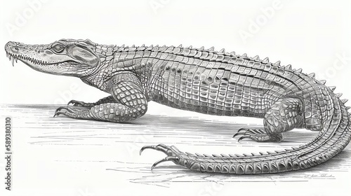 Crocodile Outline Background  Made with Generative AI