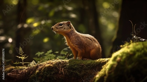 European Ground Squirrel 2D Background, Made with Generative AI