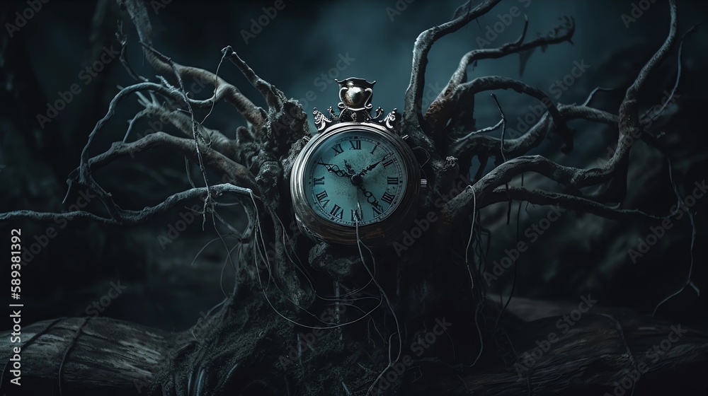 Surreal Focus Clock Background, Made with Generative AI