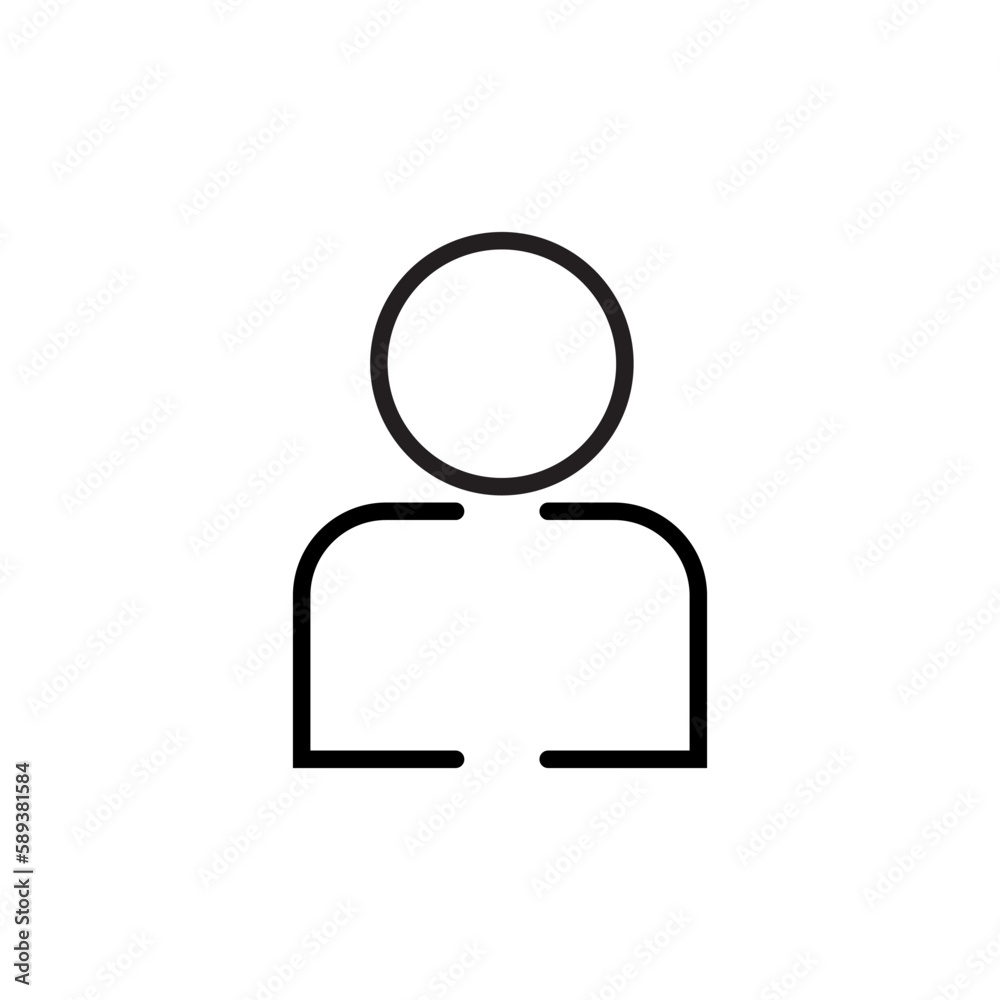 human simple line icon on white background human simple line icon on white background
