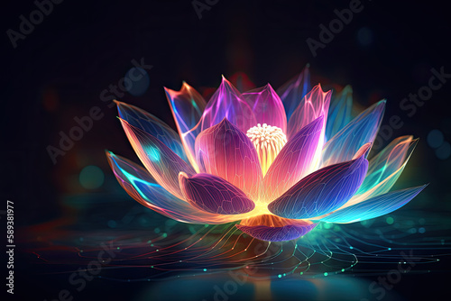 Abstract lotus flower, generative AI