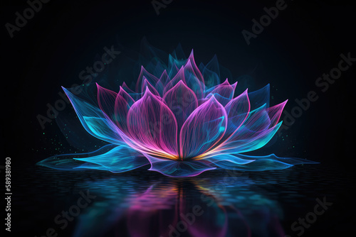 Abstract lotus flower, generative AI