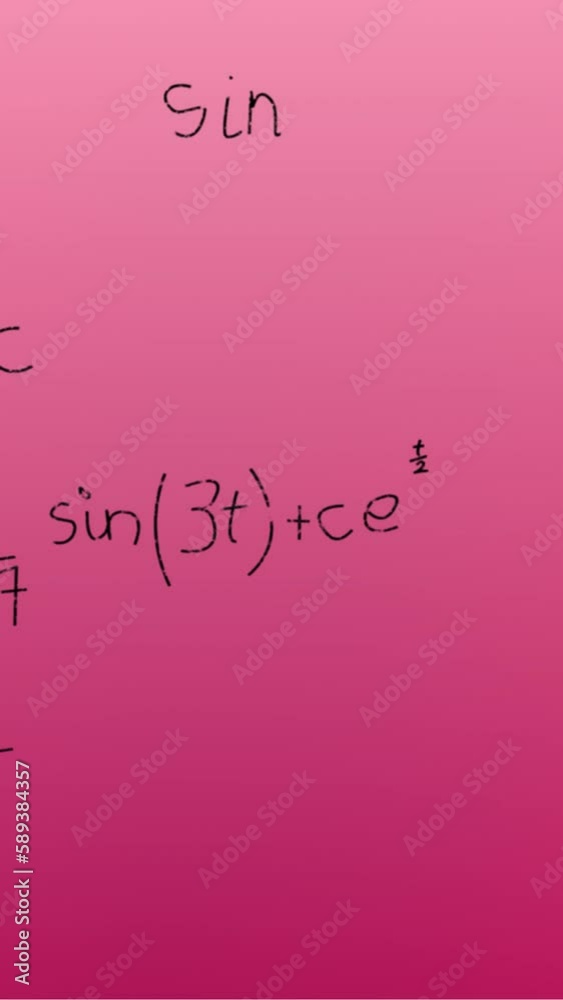 Animation of hand written mathematical formulae over pink background Animation of hand written mathematical formulae over pink background