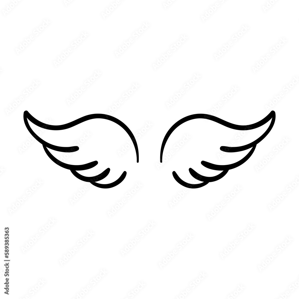 Obraz premium angel wings in heaven hawk feather wing pattern