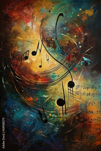 Abstract background of music. Generative AI