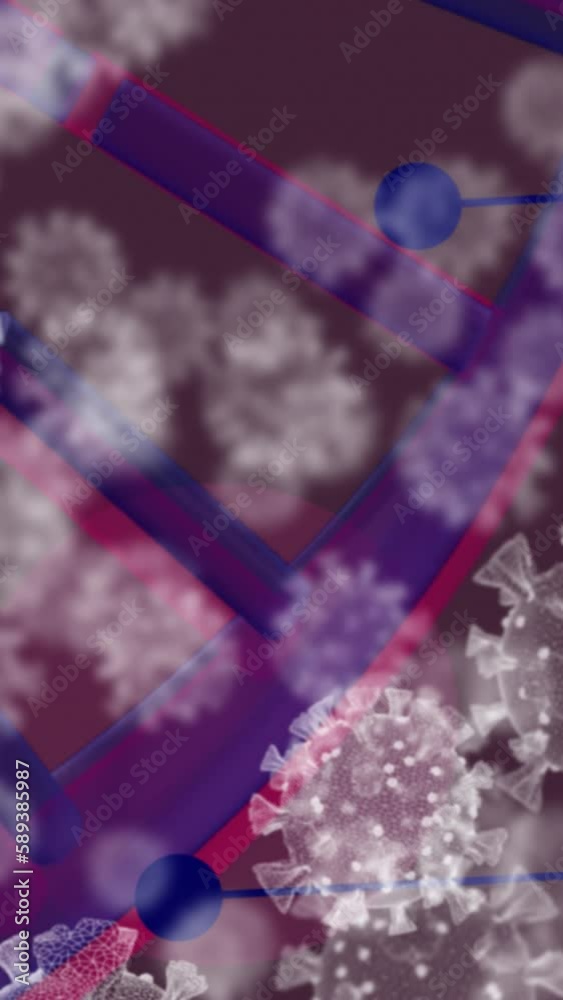 Animation of virus cells over dna strand Animation of virus cells over dna strand