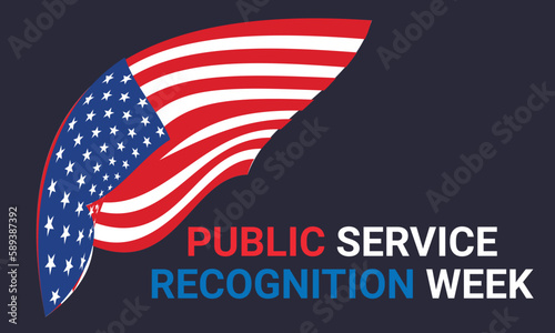 Public Service Recognition Week May. Template for background, banner, card, poster. Vector illustration.