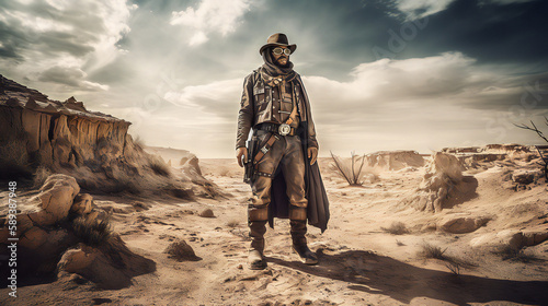 loneranger in the desertcreated with Generative AI technology