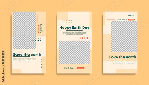 World earth Day social media stories template design