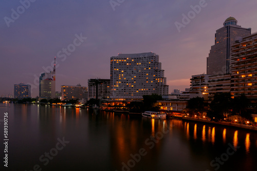 Morning sunrise over Bangkok city