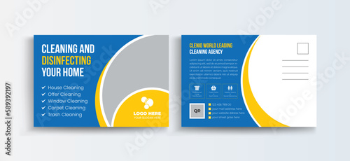 Cleaning service Marketing material Postcard Template | EDDM Postcard Template Design,