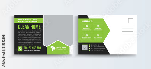 Cleaning service Marketing material Postcard Template | EDDM Postcard Template Design,
