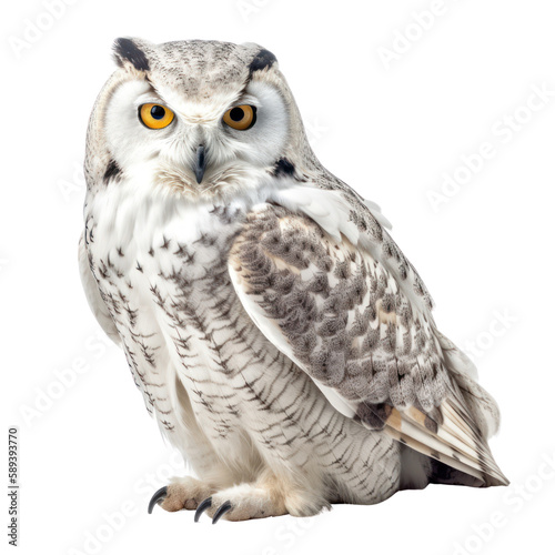 Owl isolated on white, transparent background, PNG, generative ai  © Rawf8