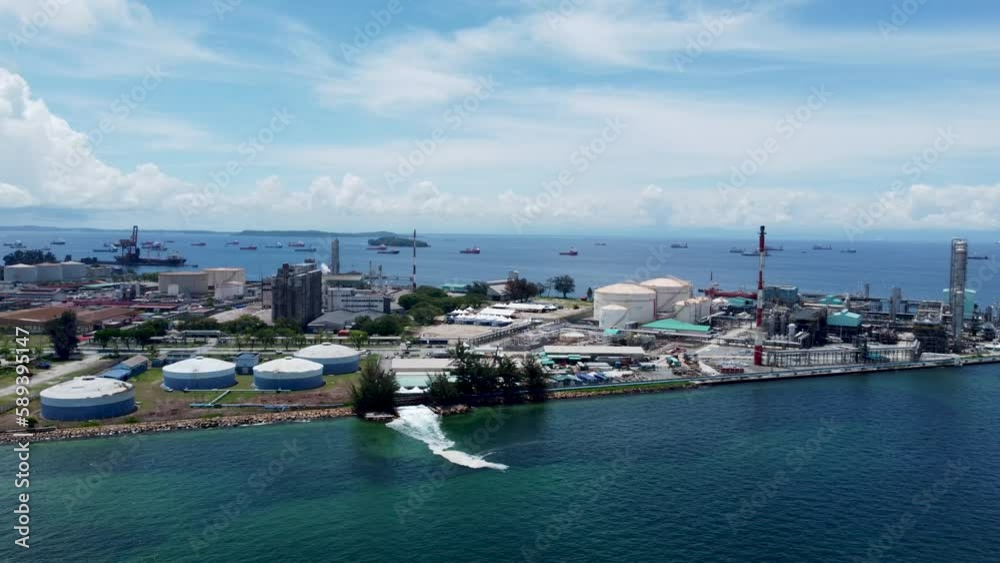 Aerial view of the Petronas methanol plant at Labuan, Malaysia. The company is Malaysia leading producer of chemicals and one of the largest in South East Asia. Aerial view of the Petronas methanol plant at Labuan, Malaysia. The company is Malaysia leading producer of chemicals and one of the largest in South East Asia.