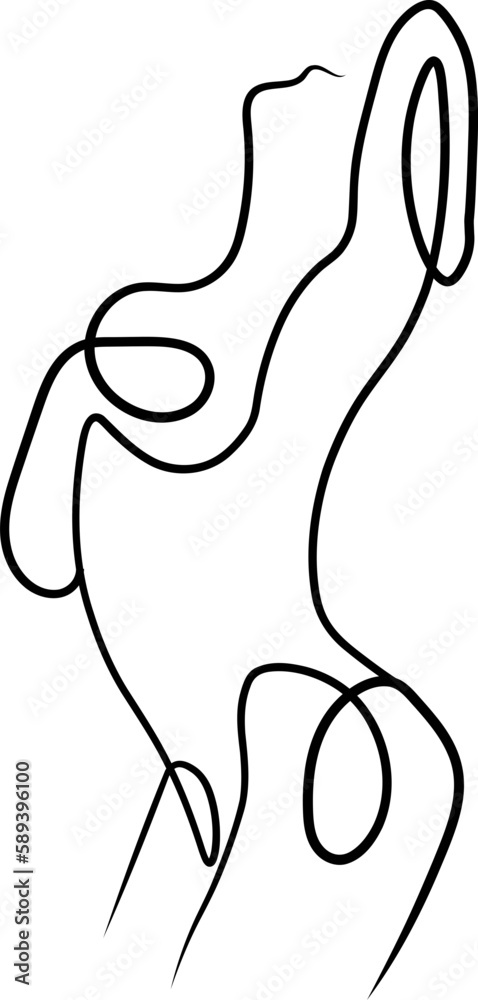 One Line Female Body Line Art Vector Woman One Line Female Body Line Art Vector Woman
