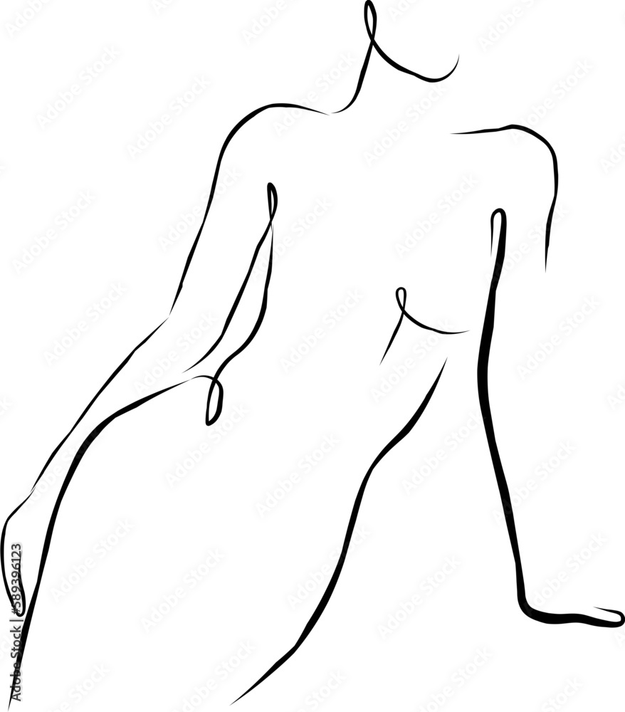 One Line Female Body Line Art Vector Woman One Line Female Body Line Art Vector Woman
