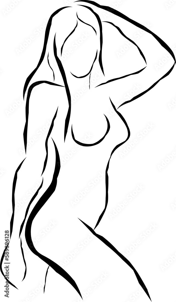One Line Female Body Line Art Vector Woman One Line Female Body Line Art Vector Woman