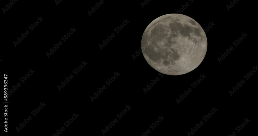 Space. Earth's satellite Moon at full moon 05 April 2023. The camera is moving. The approach of the object. Space. Earth's satellite Moon at full moon 05 April 2023. The camera is moving. The approach of the object.