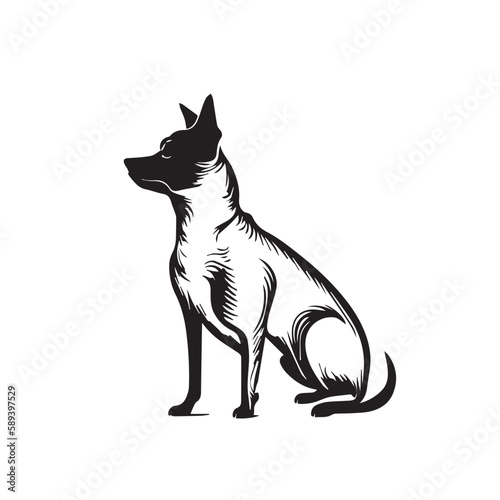 Dog vector image on a white background. Vector illustration silhouette svg.