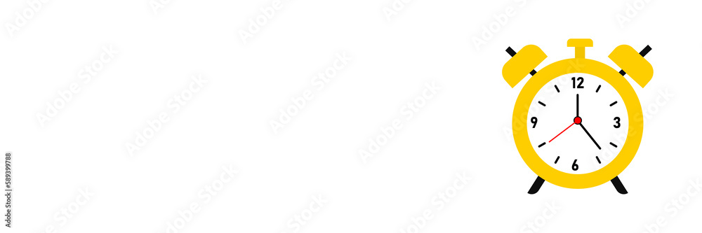 Clock icon in flat style, timer on white color background Clock icon in flat style, timer on white color background