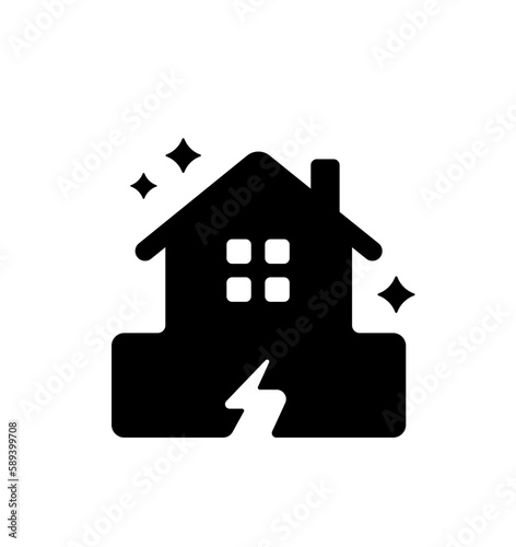 Earthquake-resistant house vector icon illustration