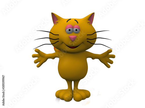 cat on a white background.