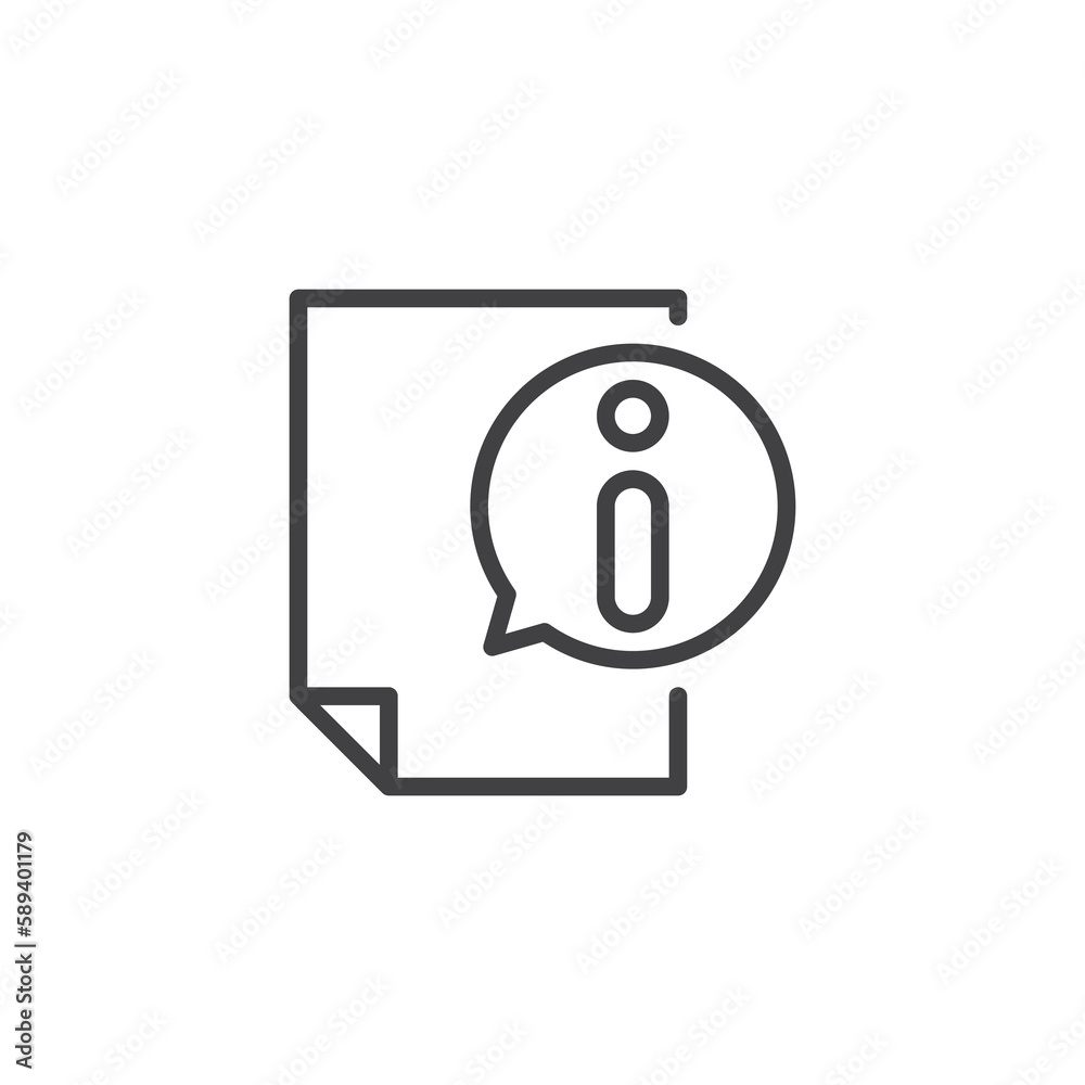 Information document line icon Information document line icon