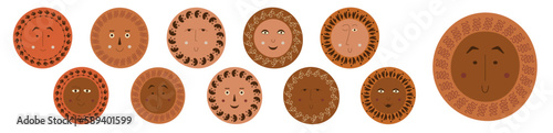 Male bizarre visage, abstract personage, mascot design, funny face, cute icon