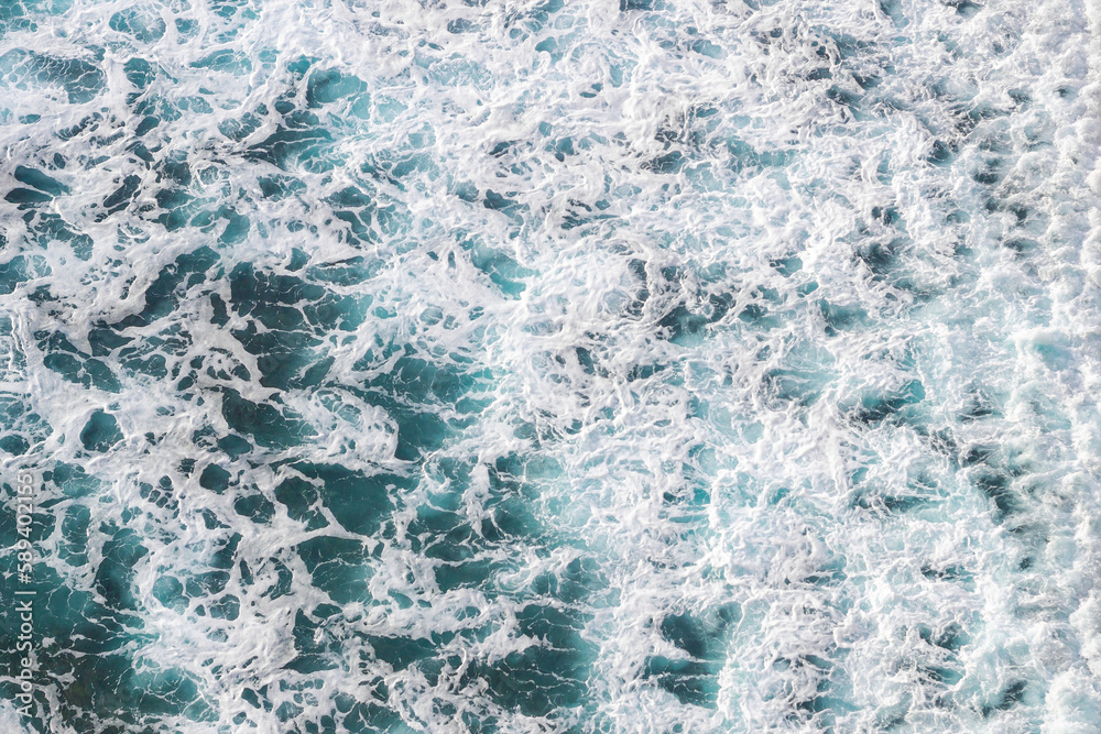 Top view of a blue wave in the ocean. Marble texture Top view of a blue wave in the ocean. Marble texture