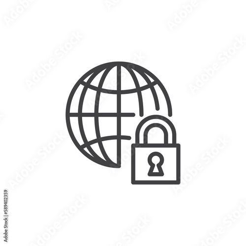 Global compliance line icon